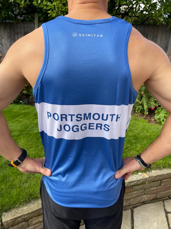 Blue and White Club Vest (as viewed the rear)