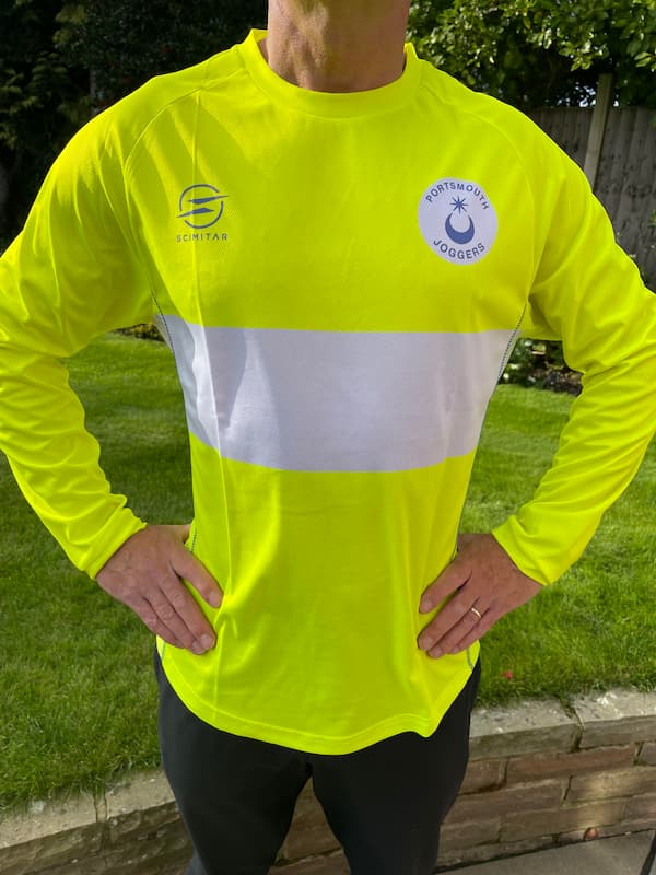 Hi-Viz Long Sleeve Club T-Shirt (as viewed front)
